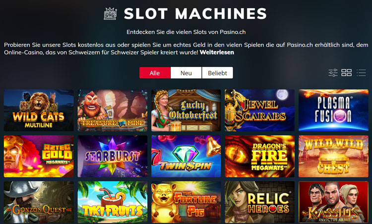 Pasino Spieleangebot Casino