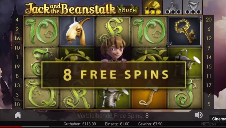 Jack and the Beanstalk free spin menang