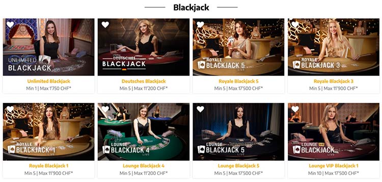Black Jack im Swiss4Win Live Casino