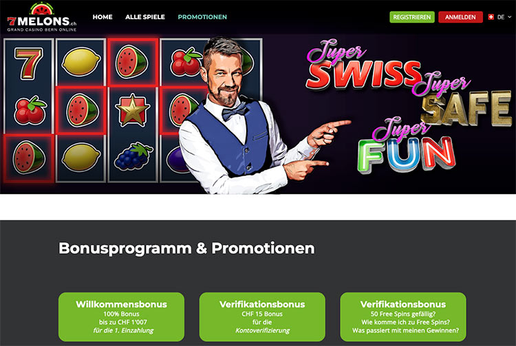 7 Melons Casino Bonus für Schweizer Neukunden